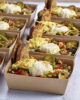 Œuf poché XXL, légumes rôtis & houmous citronné