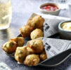 Croquetas d’orzo, épinards, pois doux, pois cassés